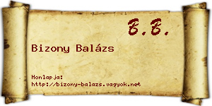 Bizony Balázs névjegykártya