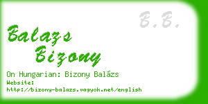 balazs bizony business card